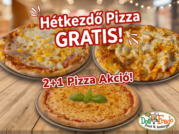 Pizza Gratis Akció 2 plusz 1